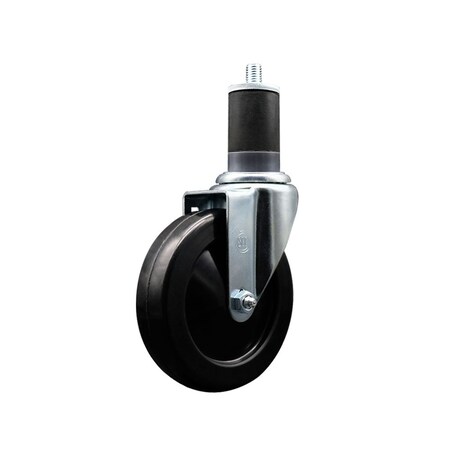 Service Caster 5'' Hard Rubber Wheel Swivel 1-5/8'' Expanding Stem Caster SCC-EX20S514-HRS-158